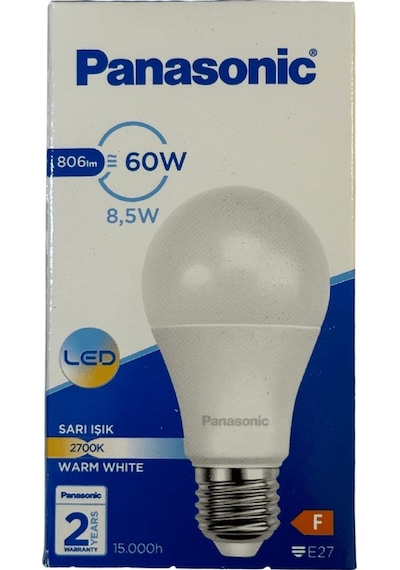 Panasonic 8,5w 60w 2700k Sarı Işık E27 Duylu Led Ampul 4 Adet
