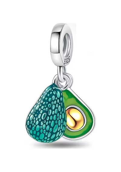 Fubena Avokado Çift Sallantılı Charm Gümüş