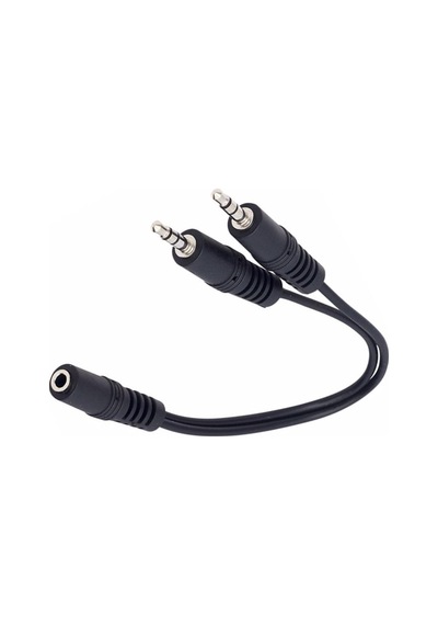 3.5 Mm Stereo Dişi-2 3.5 Mm Stereo Erkek 20 Cm Y Kablo