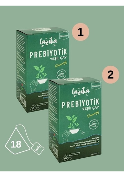 2'li Set Prebiyotik Yeşil Çay 2 18 Adet