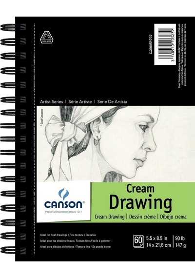 Canson Artist Serisi Krem Çizim Pedi 14 Cm X 21 Cm, Yan Telli, 60 Yaprak 400059707