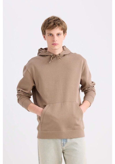 DeFacto Regular Fit Kapüşonlu Kanguru Cepli İçi Yumuşak Tüylü Basic Düz Sweatshirt X8283AZ25SPBN229