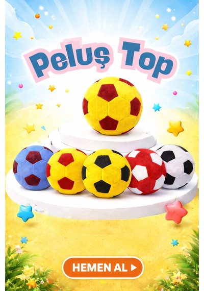 Peluş Futbol Topu Siyah Beyaz