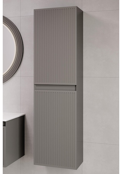 Denko Belgrad 40 Cm Çimento Gri Banyo Çamaşır Boy Dolabı Antrasit