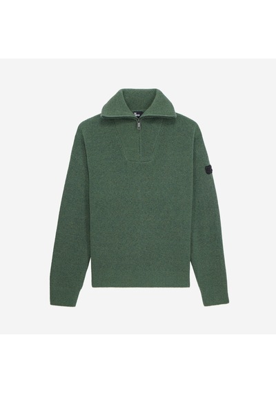 The Kooples Erkek Yarım Fermuarlı Yeşil Yün Kazak
