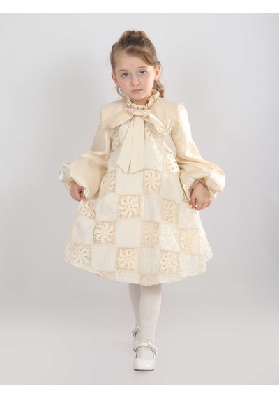 Xo Kids Kız Çocuk Elbise 2-6 Yaş 26470 Bej