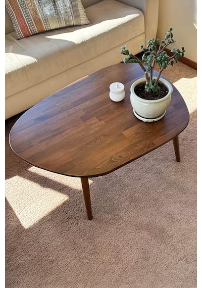 Fawdecor Amorphous Orta Sehpa Ve 3'lü Zigon Sehpa Seti Ceviz