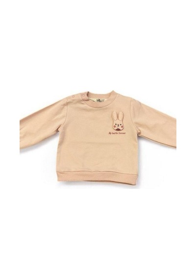 Cantoy Kız Bebek Tavşan Baskılı Sweatshirt-14200 Pudra