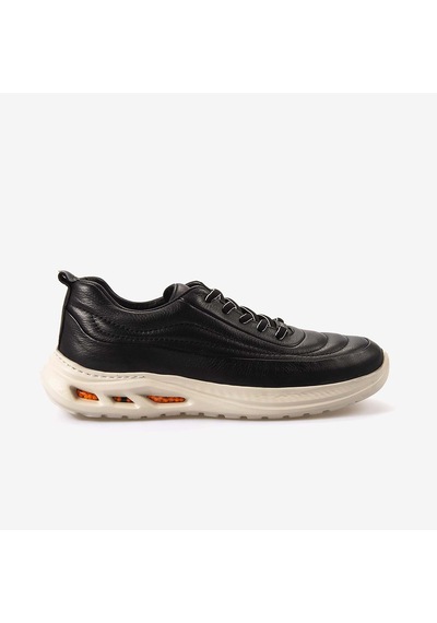 Kemal Tanca Hakiki Deri Bağcıklı Erkek Spor & Sneaker Ayakkabı 2824 Siyah