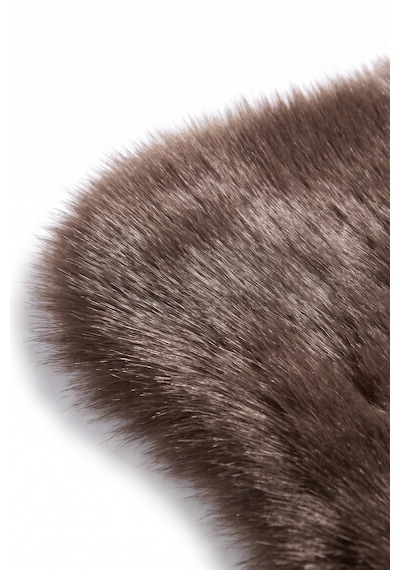 Merplush Peluş Post Halı 70x100 Cm Süet Taban Yumuşak Kürk Görünümlü Yatak Odası Halısı Mouss Kahve