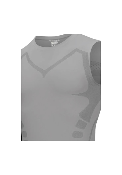 Ghassy Co. Erkek Fitness Hızlı Kuruma Nefes Alabilen Çapraz Daraltma Tipi Kolsuz Spor T-shirt 001 Açık Gri