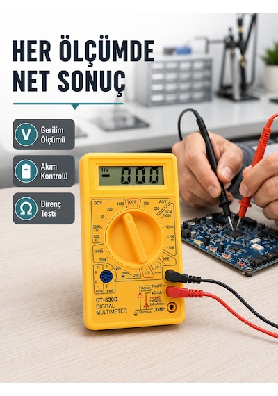 Profesyonel Dijital Multimetre Volt Amper Direnç Ölçümü Yeni Nesil - Lisinya