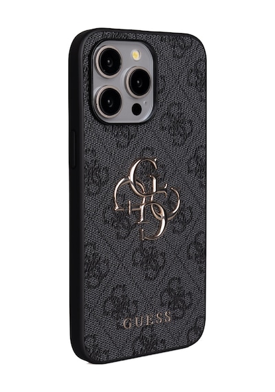 Apple Uyumlu iPhone 14 Pro Max Kılıf Guess Lisanslı 4g Büyük Metal Logolu Askılı Kapak Siyah