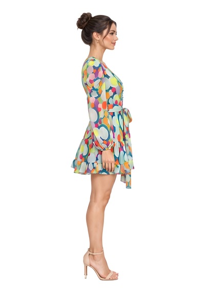 Lili Woman Kadın V Yaka Renkli Geometrik Desenli Kuşaklı Mini Elbise Çok Renkli Lw.gk-elb004ck Lili Woman Kadın V Yaka Renkli Geometrik Desenli Kuşaklı Mini Elbise Çok Renkli Lw.gk-elb004ck
