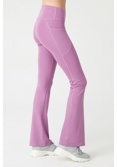 Los Ojos Kadın Lavanta Yüksek Bel Toparlayıcı Çift Cepli Ispanyol Paça Tayt Bootcut Lavanta Lavanta