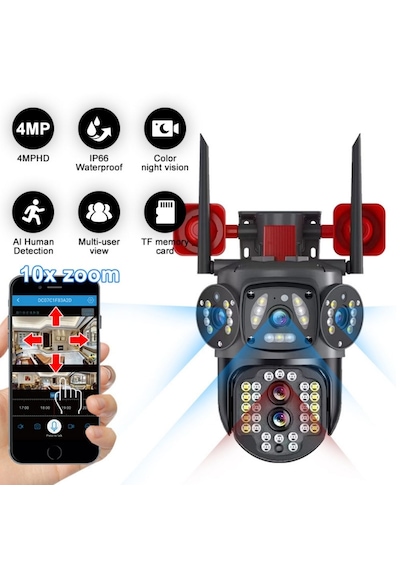 Avenir Av-s314 Wifi Hoparlörlü 4mp 2 Kameralı 10x Optik Zoomlu Pt