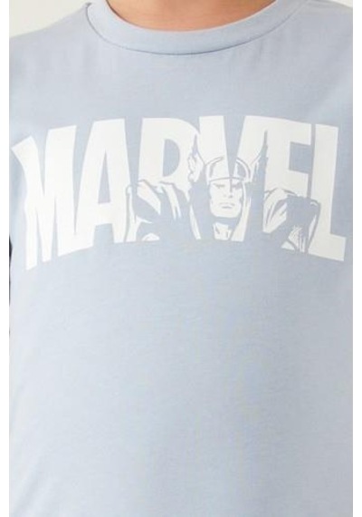 Yasin Tekstil Marvel Erkek Çocuk Bermuda Takım Mavi