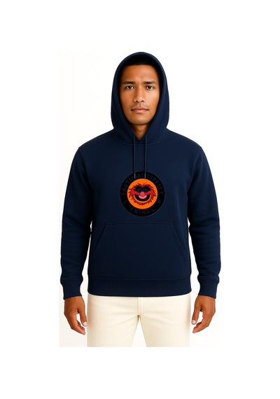 Bahriyeli Collection Kapüşonlu Emotional Support Animal Göğüs Baskılı Unisex Sweatshirt Lacivert