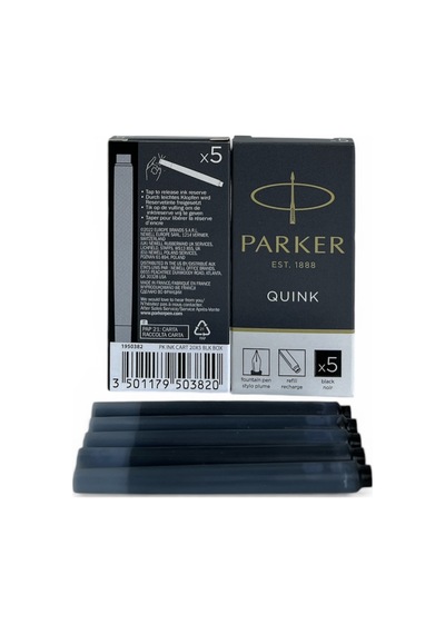 Parker Dolma Kalem Kartuşu Quink Yıkanabilir Siyah 25 Li Paket 1950382