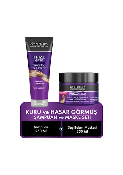 John Frieda Frizz Ease Miraculous Recovery Şampuan 250 ML + Maske 250 ML