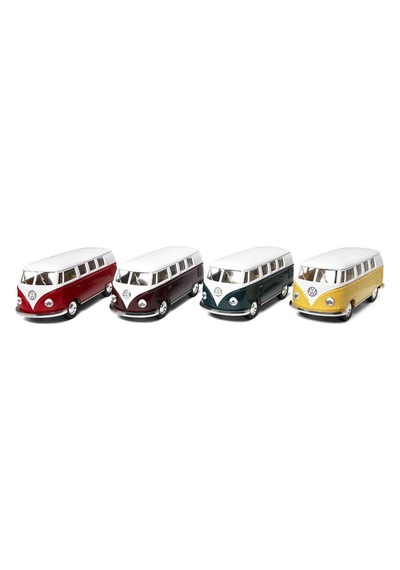 1:32 Ölçek Metal Çek Bırak Nostaljik Volkswagen T1 Minibüs Vosvos Oyuncak Araba - Sarı 13 Cm
