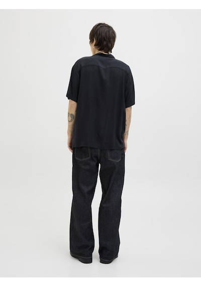 Jack & Jones Erkek Kısa Kollu Gömlek - Jeff - 12268443 Black Siyah