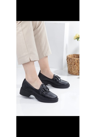 Meyoushoes Delikli Yüksek Taban Ayakkabı Siyah 40 Bej