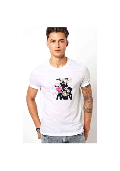 Kpop Key Shinee Sol Baskılı Beyaz Erkek Tshirt