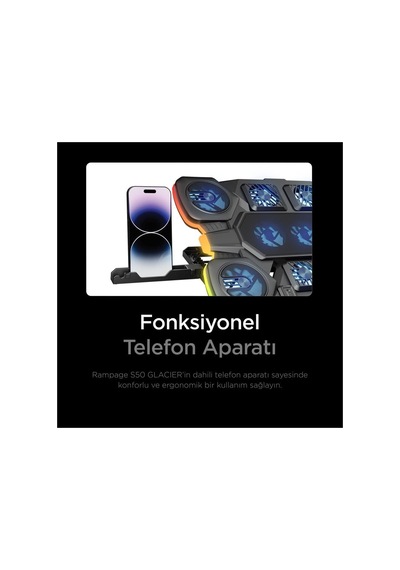 S50 Rgb Işıklı 11 Fanlı Lcd Göstergeli 1 Type C 1 Usb Girişli Notebook Soğutucu