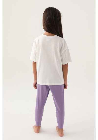 U.s. Polo Assn Lisanslı Floral Text Krem Kız Çocuk Pijama Takımı 5274-43198 Krem