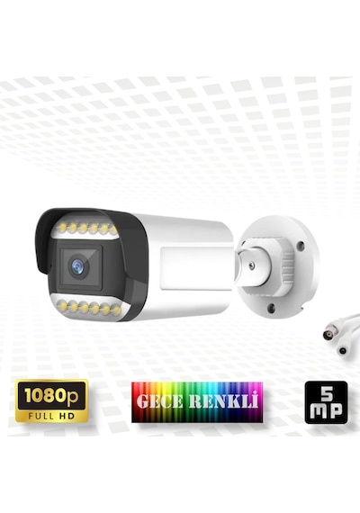 Qromax Gece Renkli Gösteren Fullhd 5mp Lensli 12 Ultra Warm Ledli Güvenlik Kamerası 312w