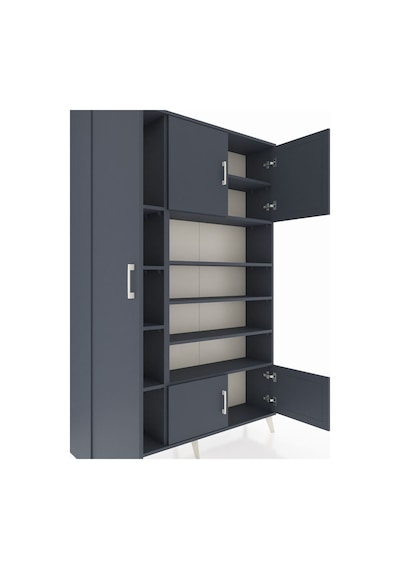 Arges Dolap 10 Raflı 5 Kapaklı 132x30x195 Antrasit-antrasit/antrasit Antrasıt/antrasıt