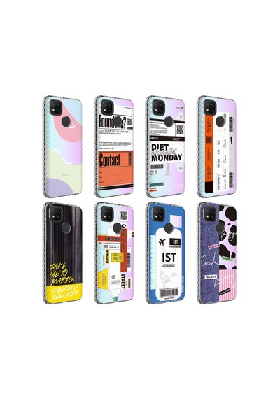 Xiaomi Redmi 9c Kılıf Airbag Kenarlı Renkli Desenli Silikon Zore Elegans Kapak NO7