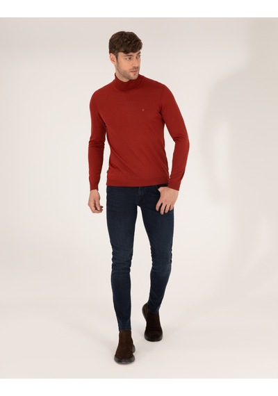 Pierre Cardin Erkek Kiremit Triko Kazak 50257302-vr031 Kiremit