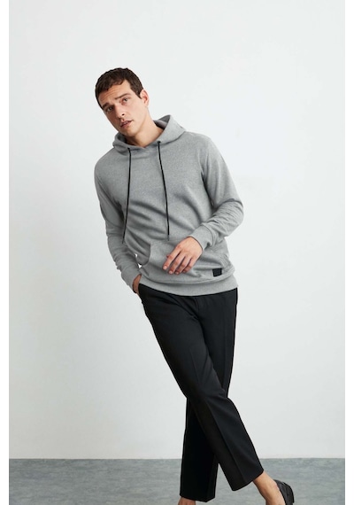 Grimelange Jorge  Erkek Yumuşacık Kapüşonlu Organik Pamuk Kanguru Cepli Regular Grimelanj Sweatshirt