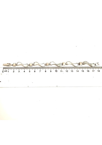 Sedef Taşlı Kadın Gümüş Bileklik 925 Ayar 11,21 Gram 17 Cm