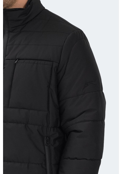 Slazenger Baldwıng Erkek Dik Yaka Fermuarlı Siyah Mont & Kaban Siyah