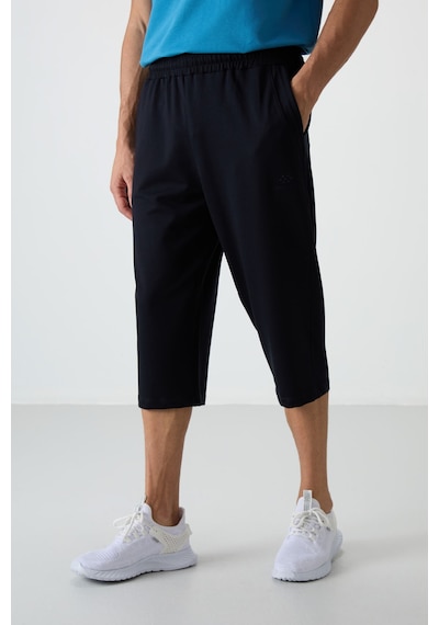 Tommy Life Lacivert Pamuklu Yumuşak Dokulu Standart Fit Nakışlı Erkek Kapri - 83102 Lacivert