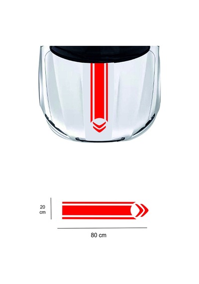 One Vıp Sale Citroen Çift Şerit Kaput Oto Sticker 80x20 Cm