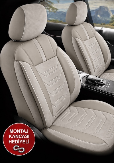 Mazda 121 Asya Bej Tay Tüyü Oto Koltuk Kılıfı Tam Set-kolay Montaj-terletmez-ortopedik 1990-2000