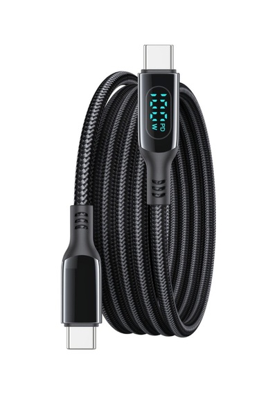 Type-c Type-c Dijital Göstergeli Örgülü Hızlı Şarj Ve Data Kablosu 100w 1 Mt.