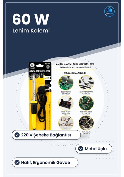 Kalem Havya 60w 220v Lehim Makinesi Elektronik Devre Hobi Tamir L