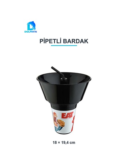 Mısır Kovalı Pipetli Bardak İçecek Ve Atıştırmalık Servisi Çok Renkli