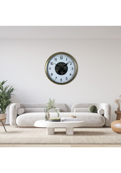 Vintage 60 Cm Çarklı Modern Duvar Saati Eskitme