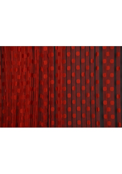 Puanlı Model Kırmızı Renk Hazır Ip Perde 300x270 Cm