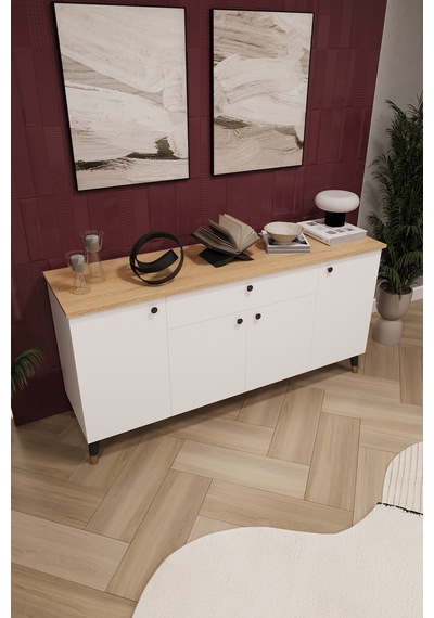 Lüks Konsol Tv Ünitesi %100 Mdf Salon Ve Yemek Odası Ünitesi Knsl03 Beyaz - Karına Lüks Konsol Tv Ünitesi %100 Mdf Salon Ve Yemek Odası Ünitesi Knsl03 Beyaz - Karına