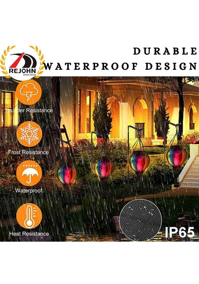 Solar Dekoratif Balon Bahçe Lambası Ip65 Su Geçirmez Alev Efektli Led Aydınlatma 1 ADET