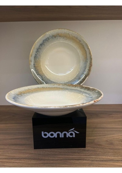 Büyük Çukur Yemek Tabağı / Makarna / Salata / Sulu Yemek Tabağı 27 Cm 450 Cc Bonna Knidos Gourmet So