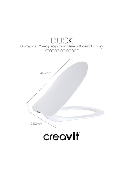 Creavit Duck Duroplast Yavaş Kapanan Klozet Kapağı KC0903.02.0000E