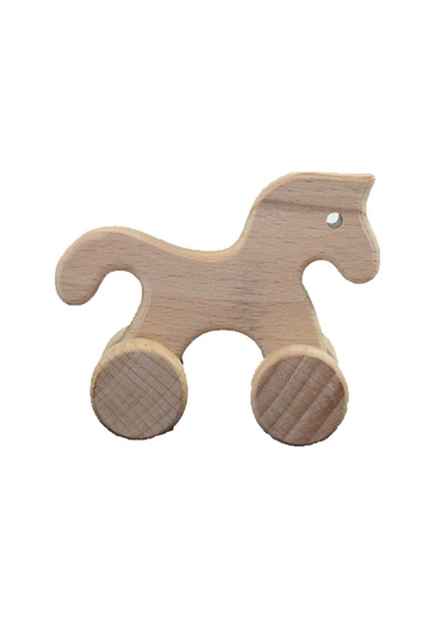 Cwwtoys Dost At Boyasız Ahşap Hayvan Figürü, Masif Kayın, 18 Ay+